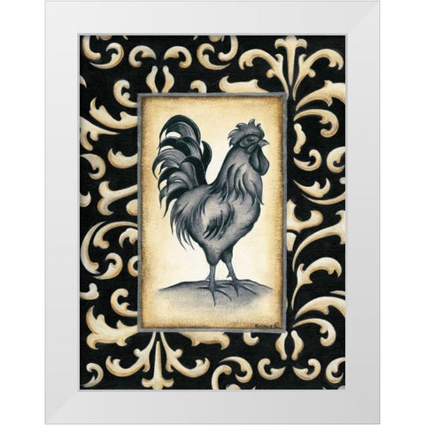 Rooster I White Modern Wood Framed Art Print by Lewis, Kim