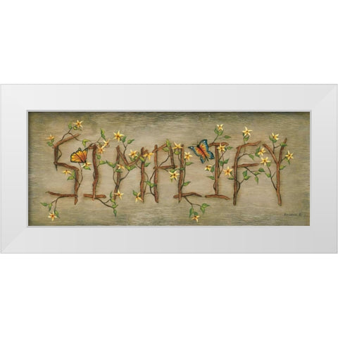 Simplify White Modern Wood Framed Art Print by Lewis, Kim