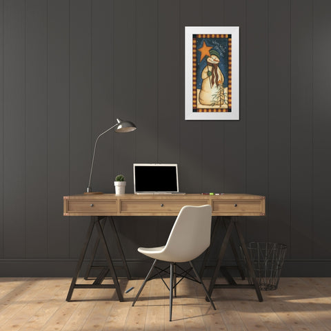 Warm Winter Blessings White Modern Wood Framed Art Print by Lewis, Kim