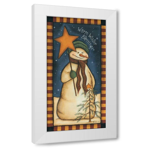 Warm Winter Blessings White Modern Wood Framed Art Print by Lewis, Kim