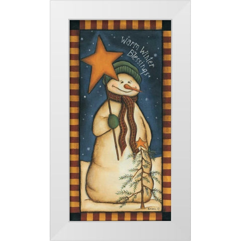 Warm Winter Blessings White Modern Wood Framed Art Print by Lewis, Kim