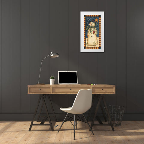 Warm Winter Welcome White Modern Wood Framed Art Print by Lewis, Kim