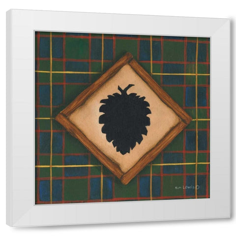 Pinecone White Modern Wood Framed Art Print by Lewis, Kim