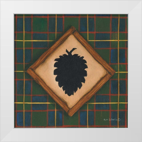 Pinecone White Modern Wood Framed Art Print by Lewis, Kim