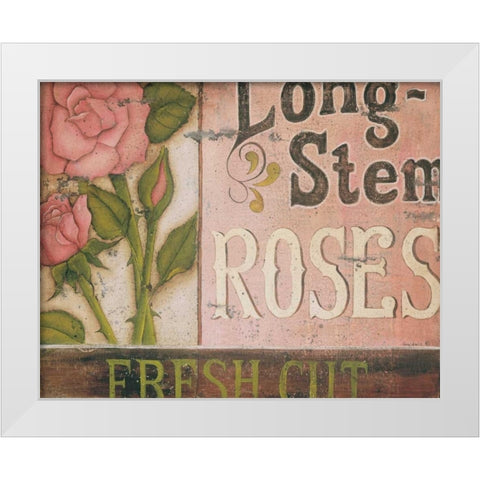 Long Stem Roses White Modern Wood Framed Art Print by Lewis, Kim