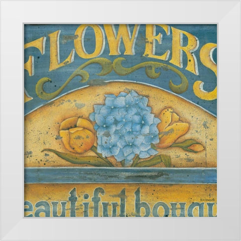 Hydrangea I White Modern Wood Framed Art Print by Lewis, Kim