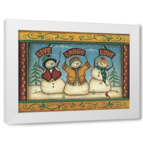 Live-Laugh-Love White Modern Wood Framed Art Print by Lewis, Kim