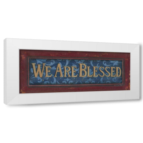 We Are Blessed White Modern Wood Framed Art Print by Lewis, Kim