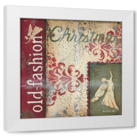Old Fashioned Christmas White Modern Wood Framed Art Print by Lewis, Kim