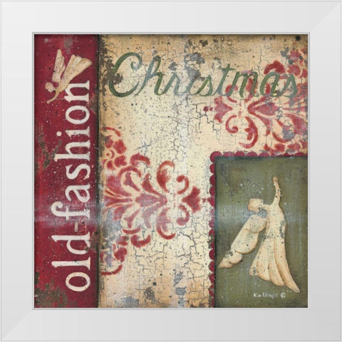 Old Fashioned Christmas White Modern Wood Framed Art Print by Lewis, Kim