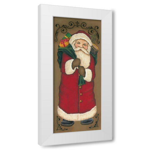 Santa Clause White Modern Wood Framed Art Print by Lewis, Kim