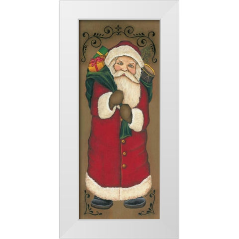 Santa Clause White Modern Wood Framed Art Print by Lewis, Kim