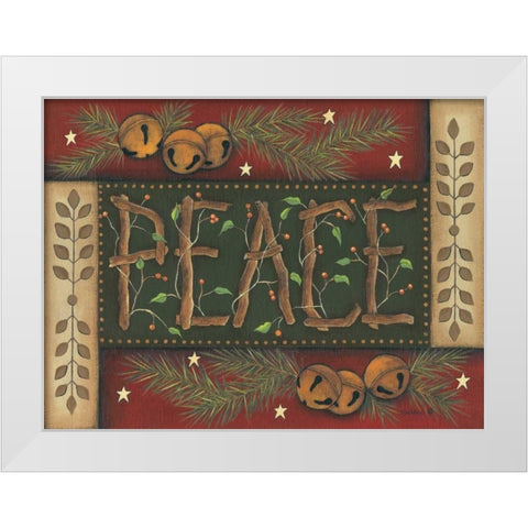 Peace White Modern Wood Framed Art Print by Lewis, Kim