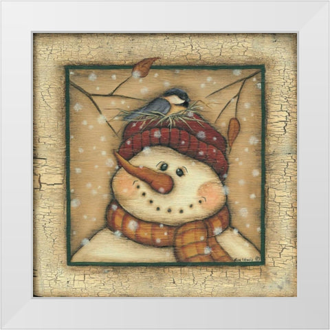 Snowman II White Modern Wood Framed Art Print by Lewis, Kim