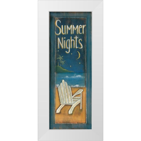 Summer Nights White Modern Wood Framed Art Print by Lewis, Kim