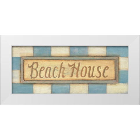 Beach House White Modern Wood Framed Art Print by Lewis, Kim