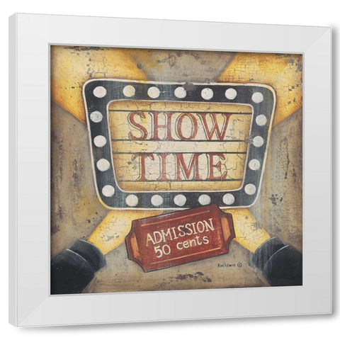 Show Time White Modern Wood Framed Art Print by Lewis, Kim