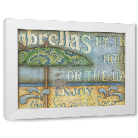 Umbrella White Modern Wood Framed Art Print by Lewis, Kim