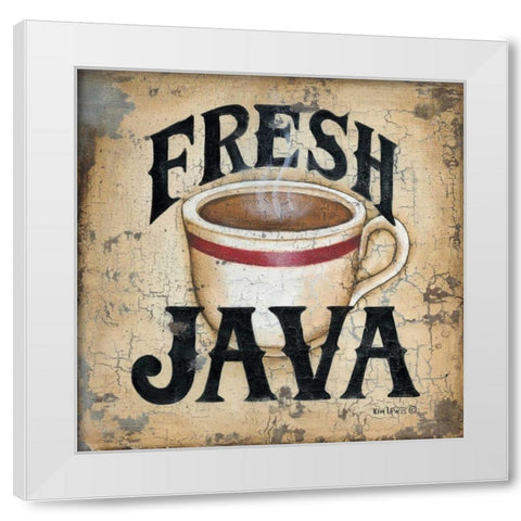 Fresh Java White Modern Wood Framed Art Print by Lewis, Kim