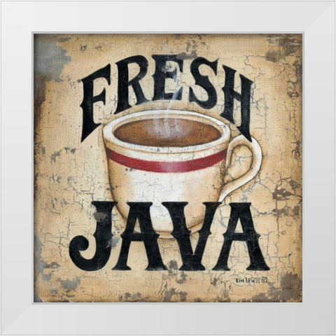 Fresh Java White Modern Wood Framed Art Print by Lewis, Kim