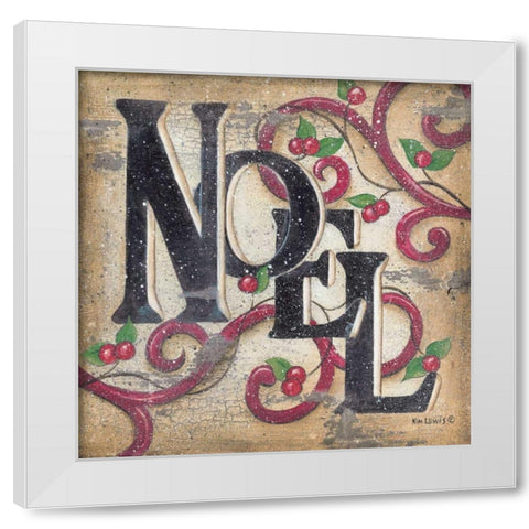 Noel White Modern Wood Framed Art Print by Lewis, Kim