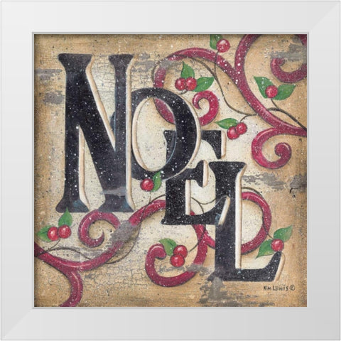 Noel White Modern Wood Framed Art Print by Lewis, Kim