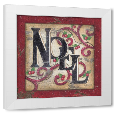 Noel White Modern Wood Framed Art Print by Lewis, Kim