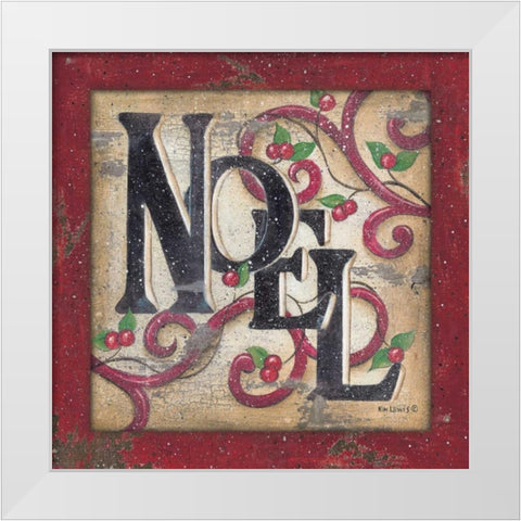 Noel White Modern Wood Framed Art Print by Lewis, Kim