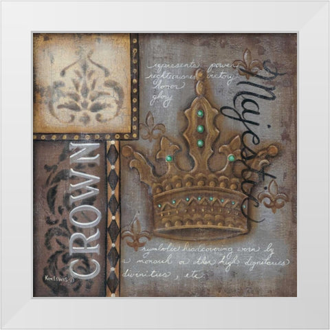 Crown White Modern Wood Framed Art Print by Lewis, Kim