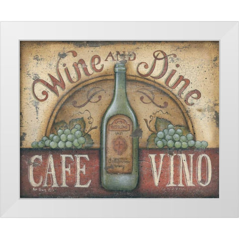 Wine and Dine White Modern Wood Framed Art Print by Lewis, Kim