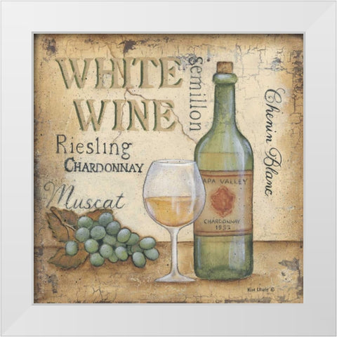 White Wine White Modern Wood Framed Art Print by Lewis, Kim
