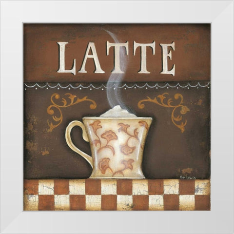 Latte White Modern Wood Framed Art Print by Lewis, Kim