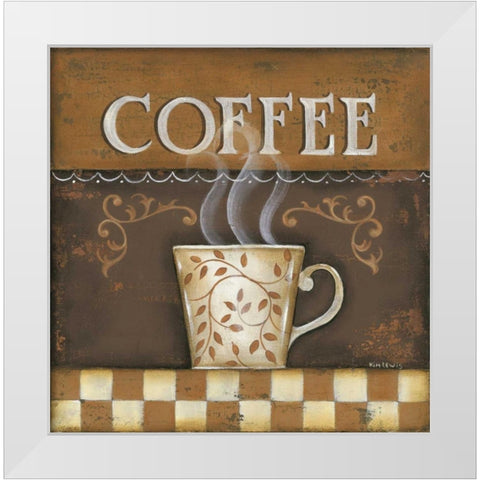 Coffee White Modern Wood Framed Art Print by Lewis, Kim