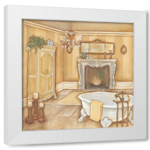 Warm Bath I White Modern Wood Framed Art Print by Lewis, Kim