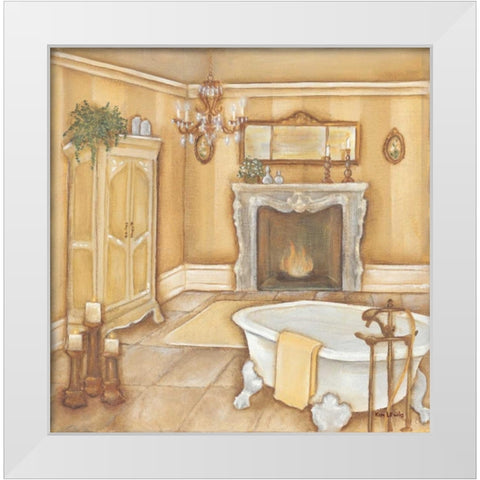 Warm Bath I White Modern Wood Framed Art Print by Lewis, Kim