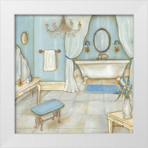 Blue Tub White Modern Wood Framed Art Print by Lewis, Kim