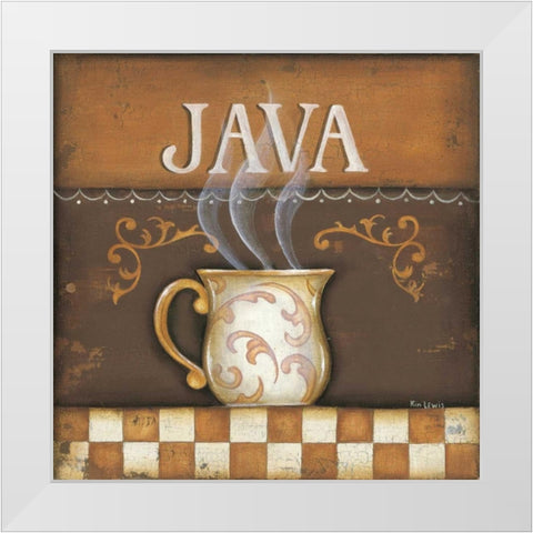 Java White Modern Wood Framed Art Print by Lewis, Kim