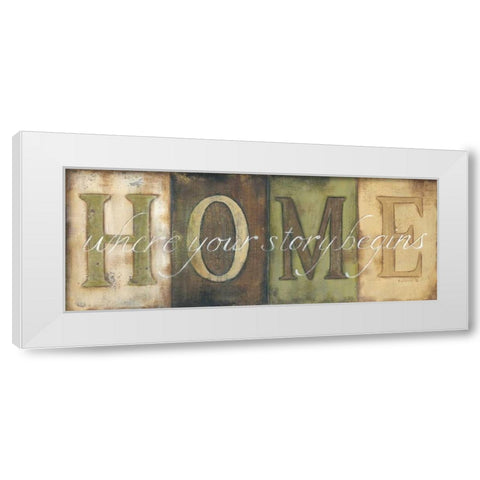 Home White Modern Wood Framed Art Print by Lewis, Kim