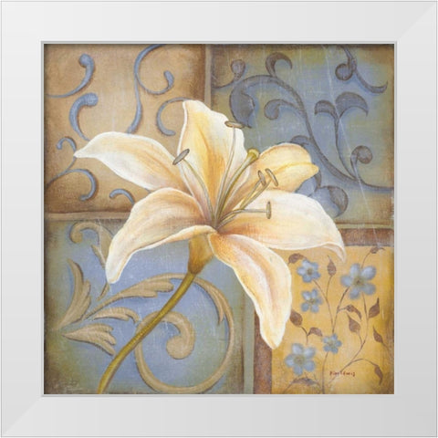 White Lily White Modern Wood Framed Art Print by Lewis, Kim