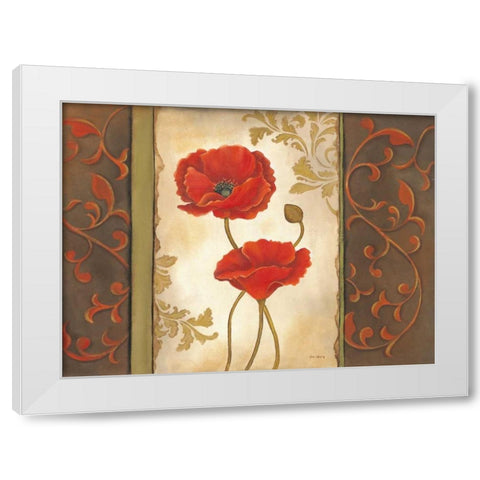 Poppy I White Modern Wood Framed Art Print by Lewis, Kim