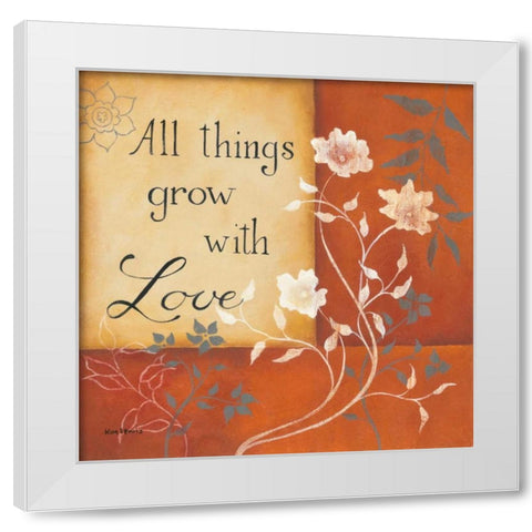 Grow With Love White Modern Wood Framed Art Print by Lewis, Kim