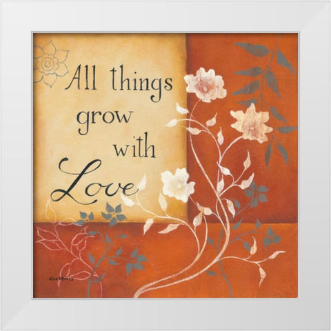 Grow With Love White Modern Wood Framed Art Print by Lewis, Kim