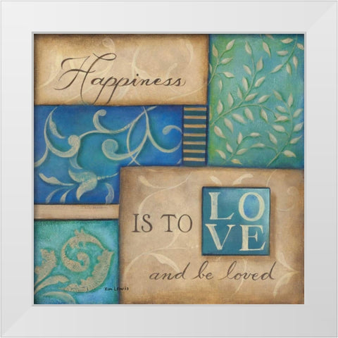 Happiness White Modern Wood Framed Art Print by Lewis, Kim