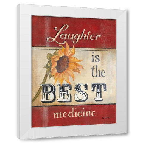 Laughter White Modern Wood Framed Art Print by Lewis, Kim