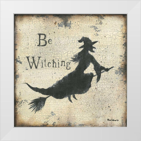 Be Witching White Modern Wood Framed Art Print by Lewis, Kim