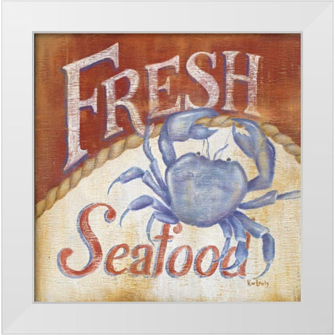 Fresh Seafood White Modern Wood Framed Art Print by Lewis, Kim