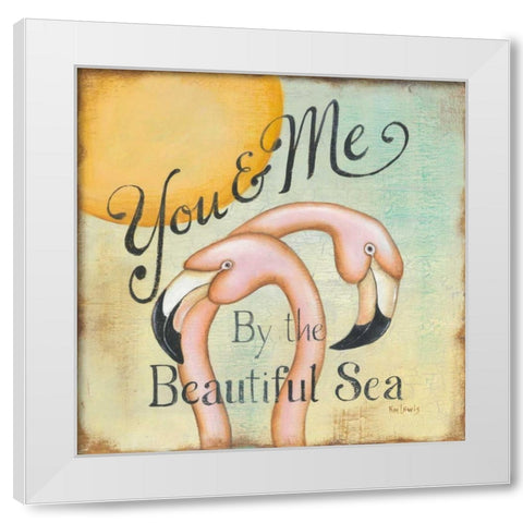 You and Me White Modern Wood Framed Art Print by Lewis, Kim