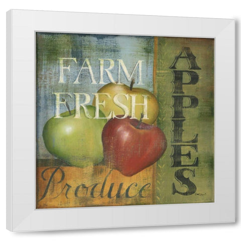 Apples White Modern Wood Framed Art Print by Lewis, Kim