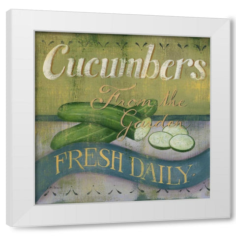 Cucumber White Modern Wood Framed Art Print by Lewis, Kim