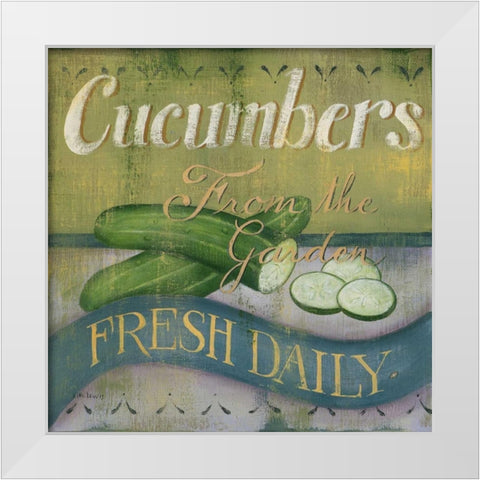 Cucumber White Modern Wood Framed Art Print by Lewis, Kim
